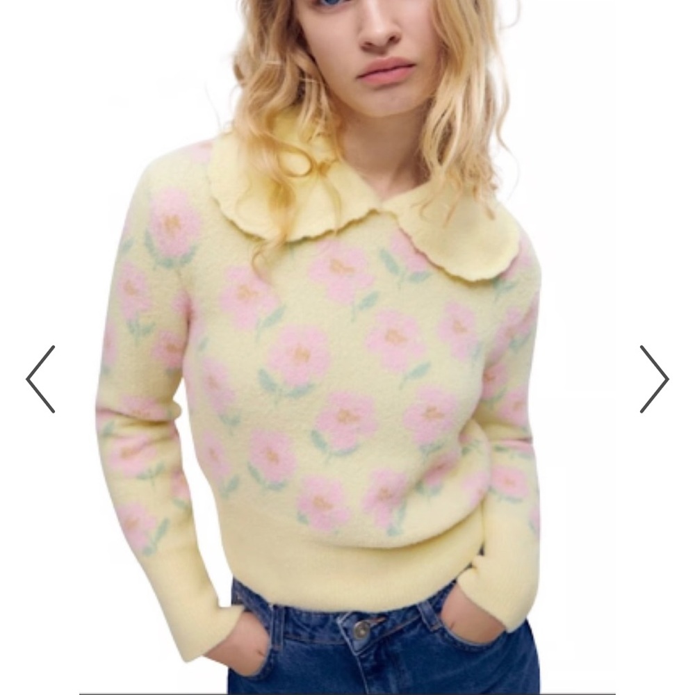 Zara pastel yellow Women's Sweater size S